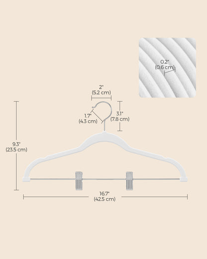 50-Pack Pants Hangers with Adjustable Clips