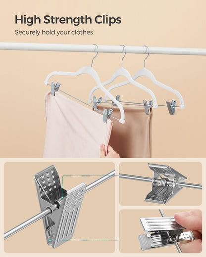 50-Pack Pants Hangers with Adjustable Clips