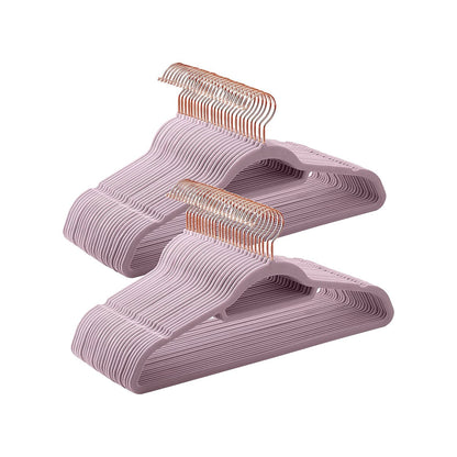 Set of 50 Clothes Hanger with Rose Gold Swivel Hook - HWLEXTRA 