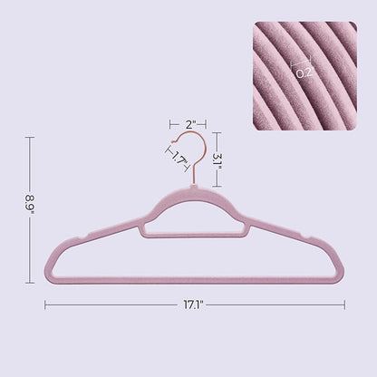 Set of 50 Clothes Hanger with Rose Gold Swivel Hook - HWLEXTRA 