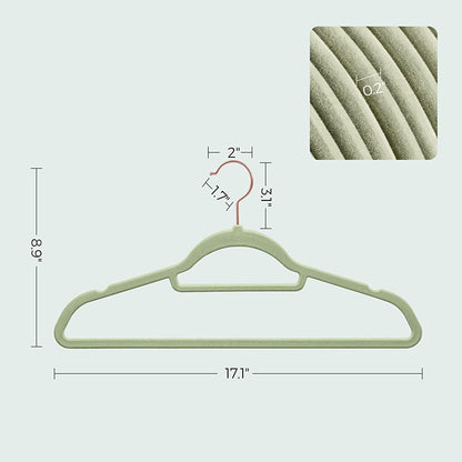 Set of 50 Clothes Hanger with Rose Gold Swivel Hook - HWLEXTRA 