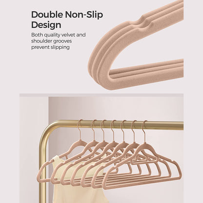 Set of 50 Clothes Hanger with Rose Gold Swivel Hook - HWLEXTRA 