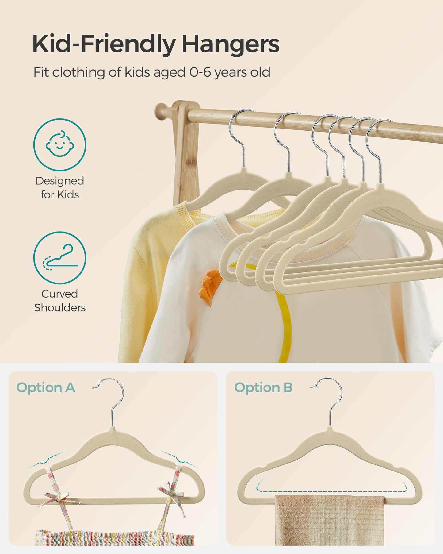 50 Pack Kids Hangers for Closet