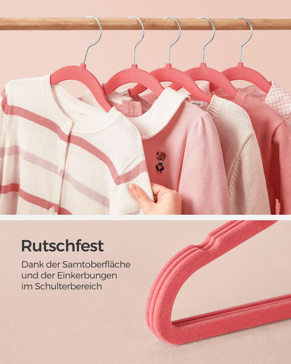 Pack of 50 Velvet Baby Hangers Strawberry Red