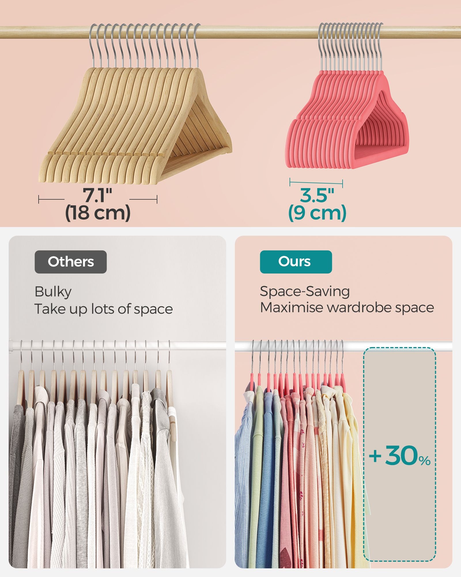 Pack of 50 Velvet Baby Hangers Strawberry Red - image 4