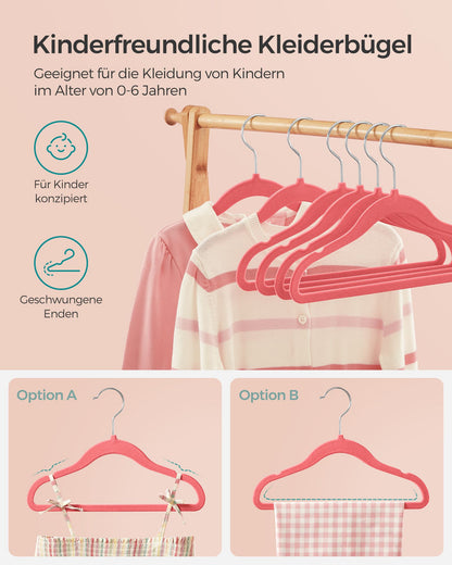 Pack of 50 Velvet Baby Hangers Strawberry Red