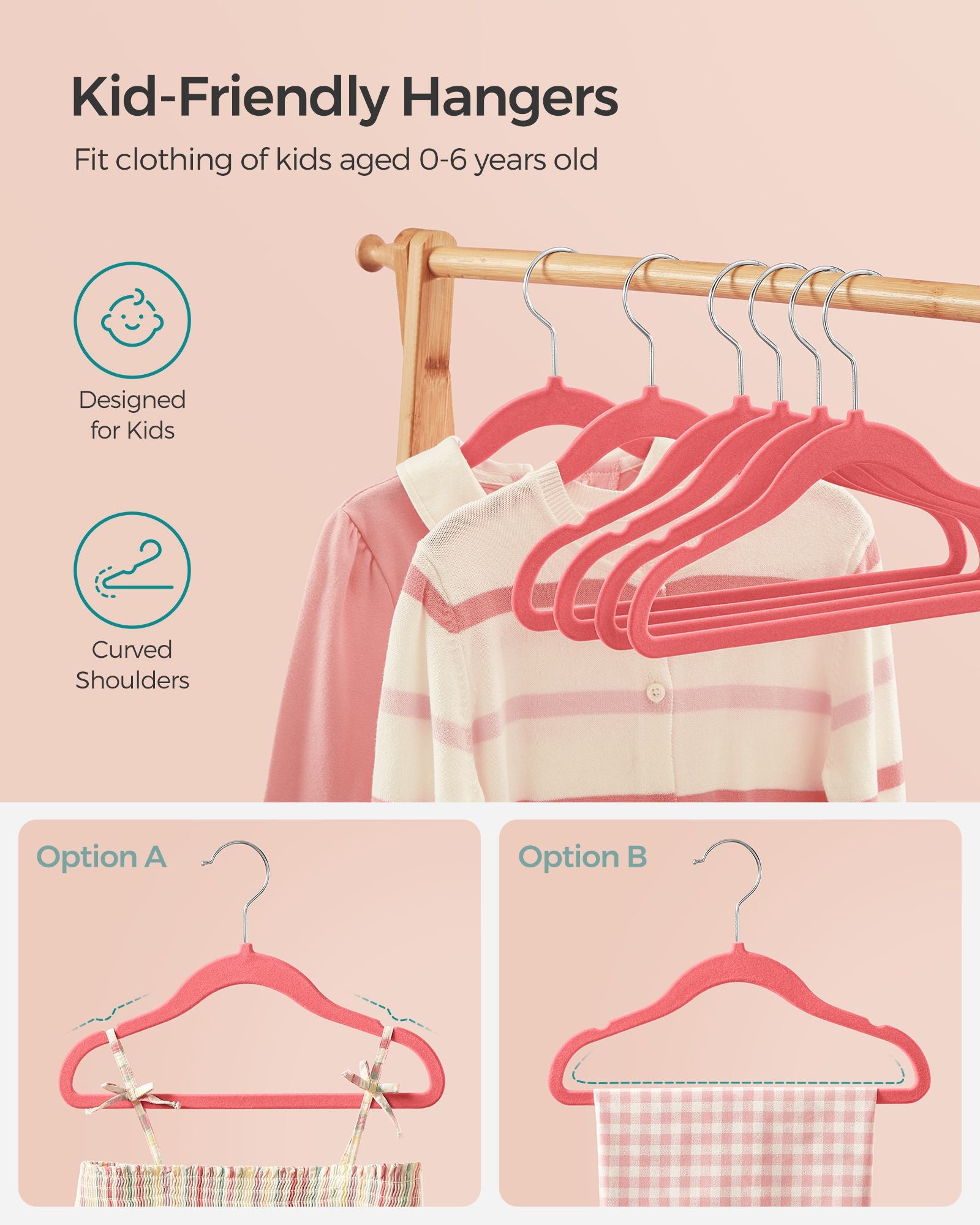 Pack of 50 Velvet Baby Hangers Strawberry Red - image 5