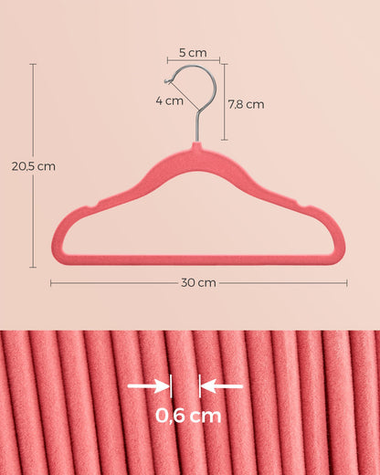 Pack of 50 Velvet Baby Hangers Strawberry Red
