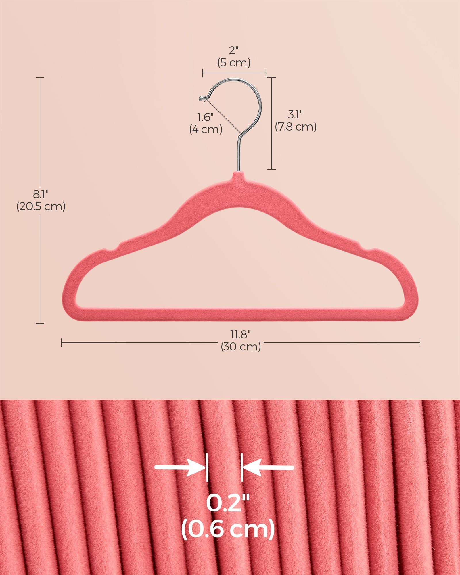 Pack of 50 Velvet Baby Hangers Strawberry Red - image 8