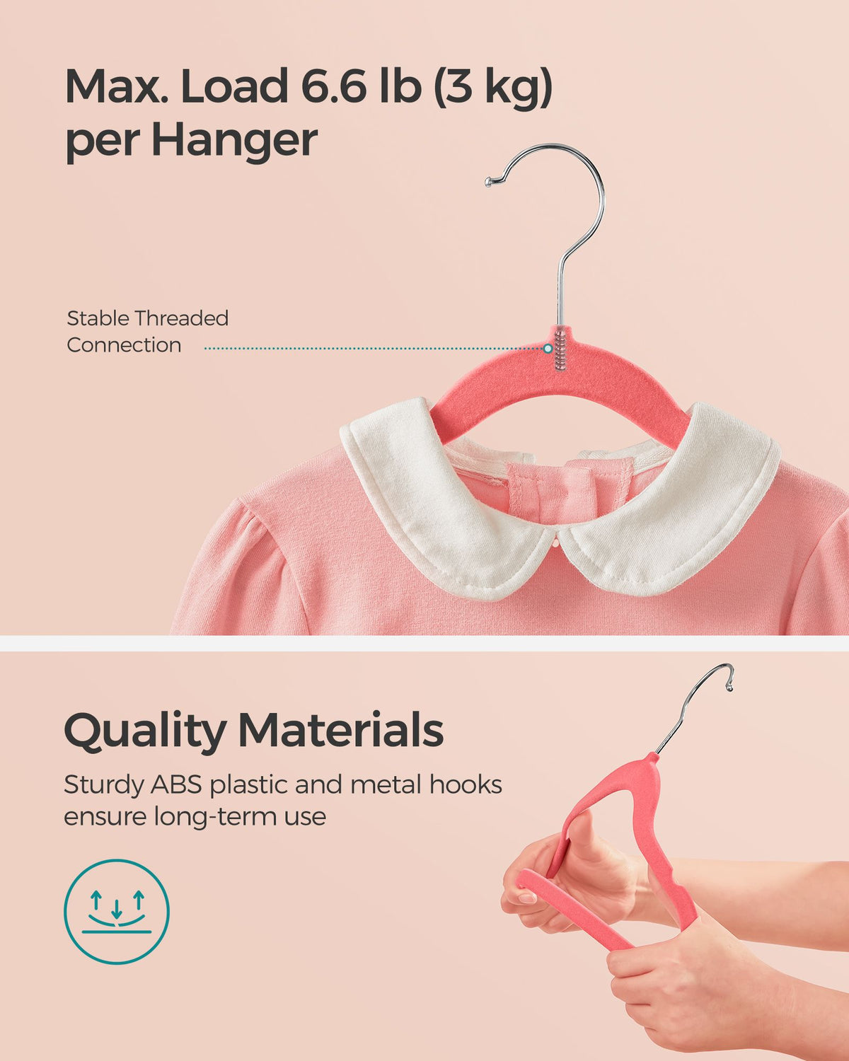 Pack of 50 Velvet Baby Hangers Strawberry Red - image 7