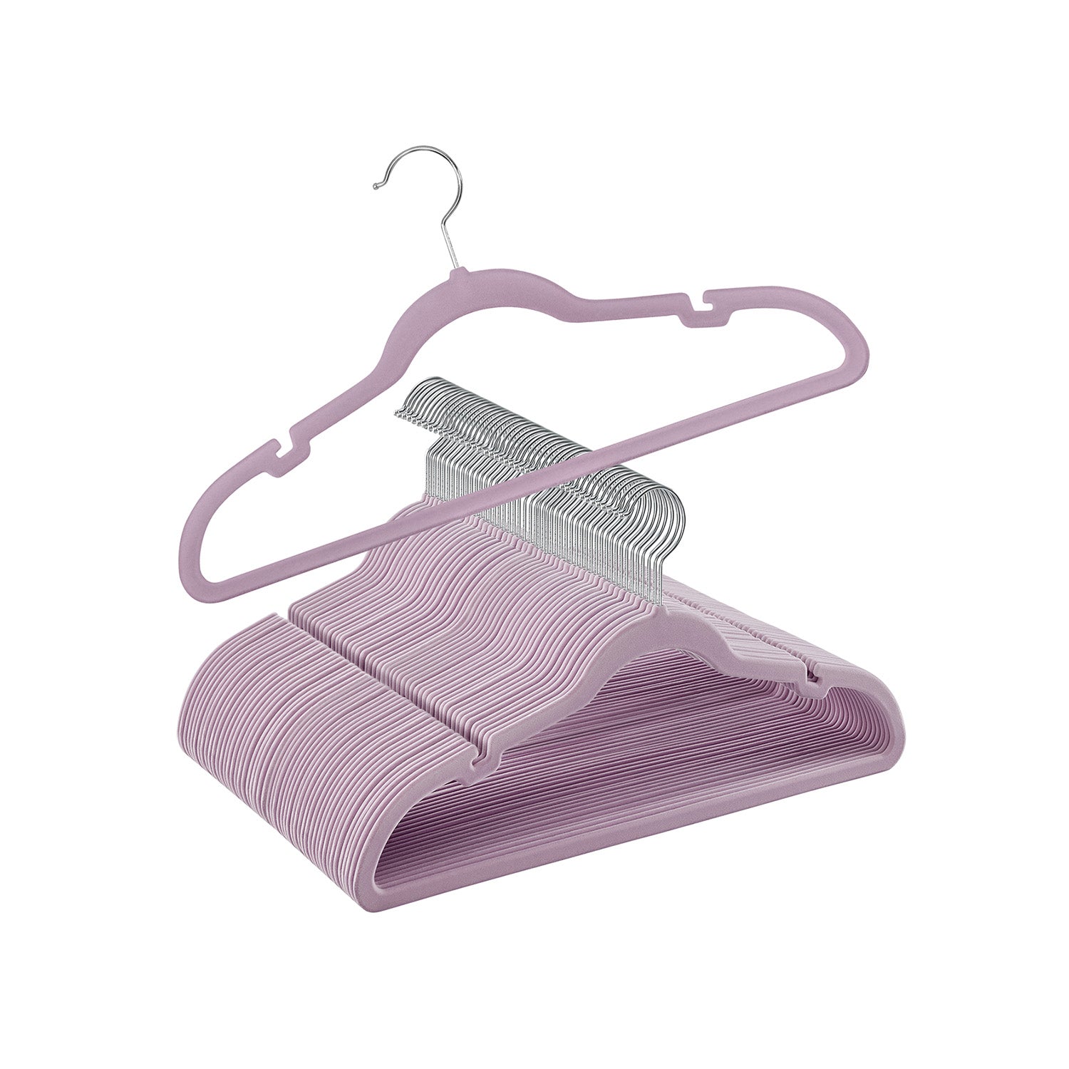 50-Pack Velvet Hangers Light Purple