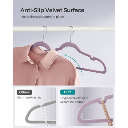 50-Pack Velvet Hangers Light Purple