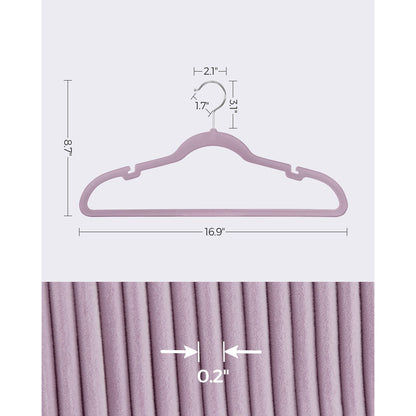 50-Pack Velvet Hangers Light Purple