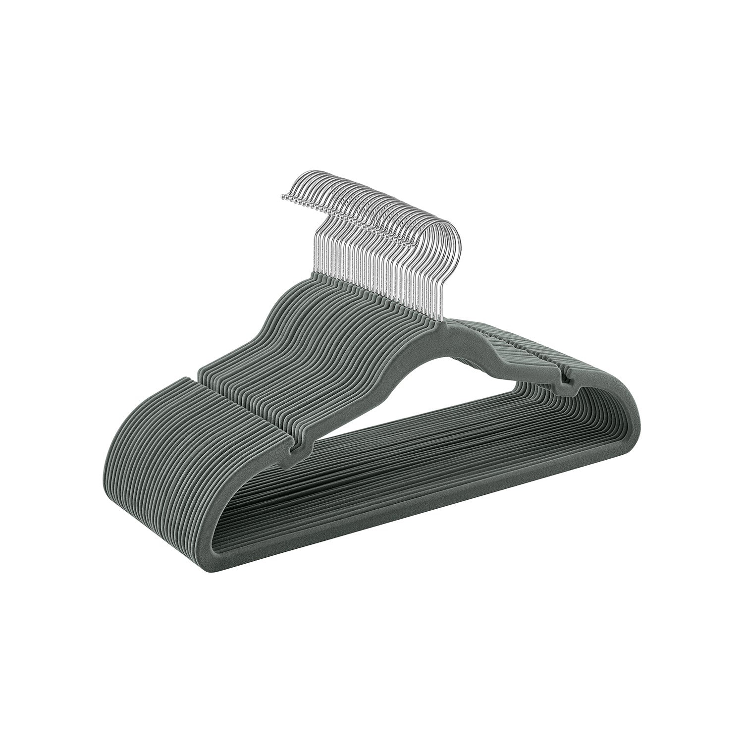 30-Pack Velvet Clothes Hangers Gray