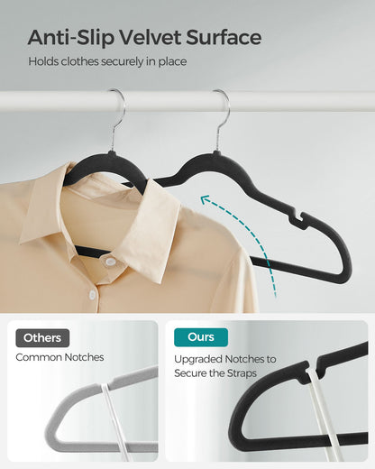 Velvet Hangers 60 Pack, Non-Slip Clothes Hangers
