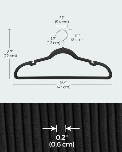 Velvet Hangers 60 Pack, Non-Slip Clothes Hangers