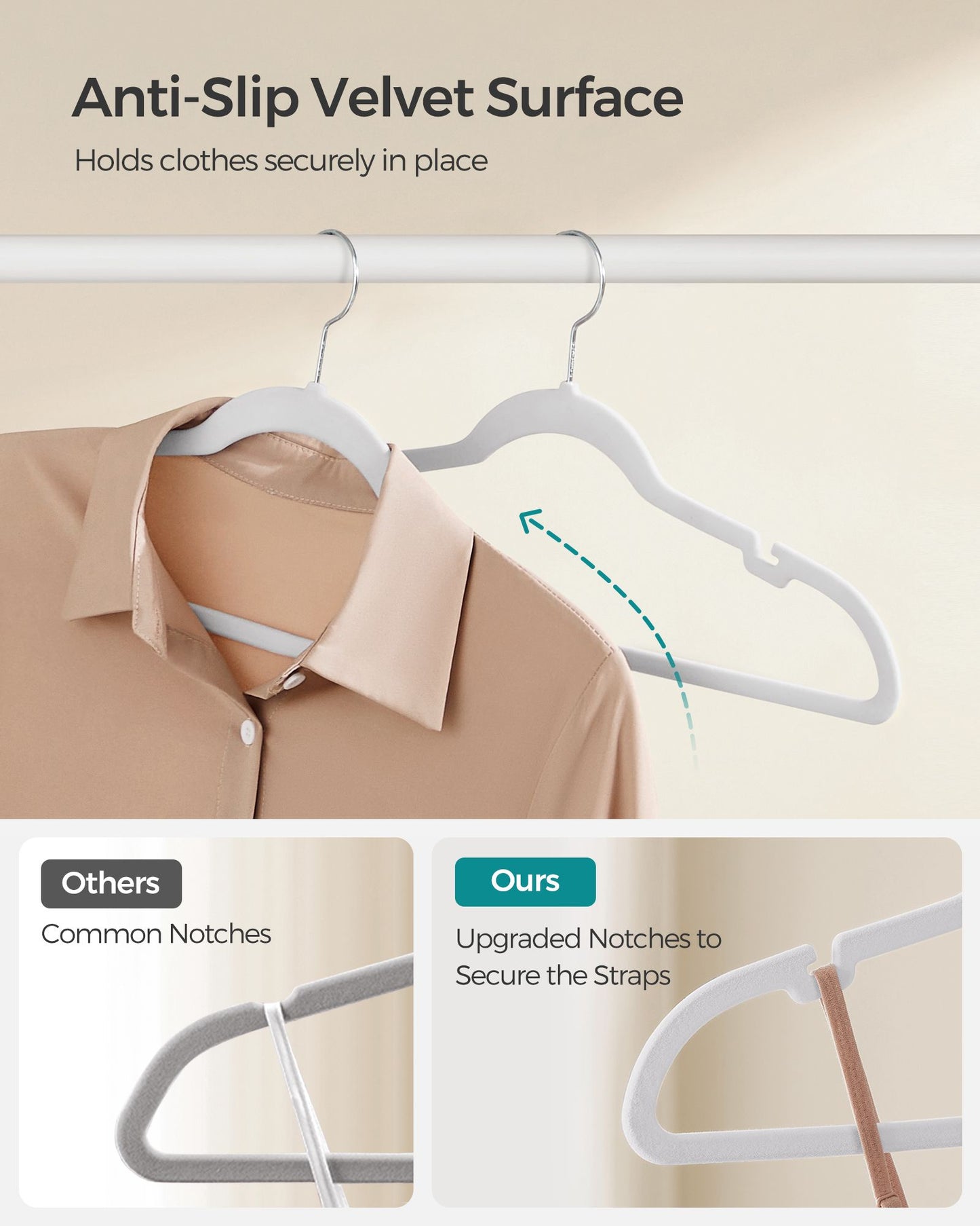 Velvet Hangers 60 Pack, Non-Slip Clothes Hangers