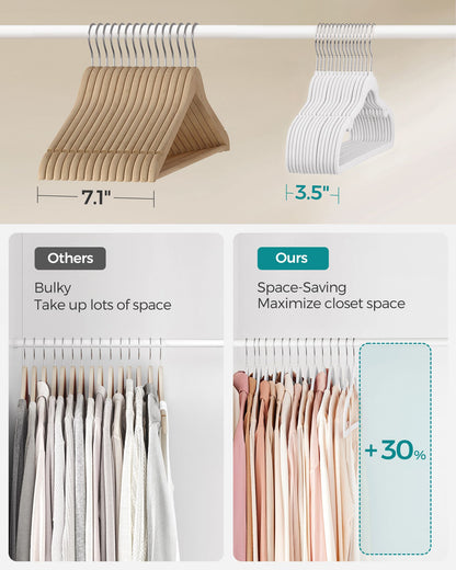 Velvet Hangers 60 Pack, Non-Slip Clothes Hangers