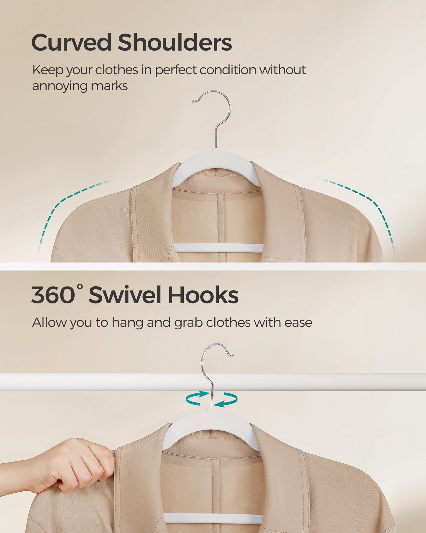Velvet Hangers 60 Pack, Non-Slip Clothes Hangers