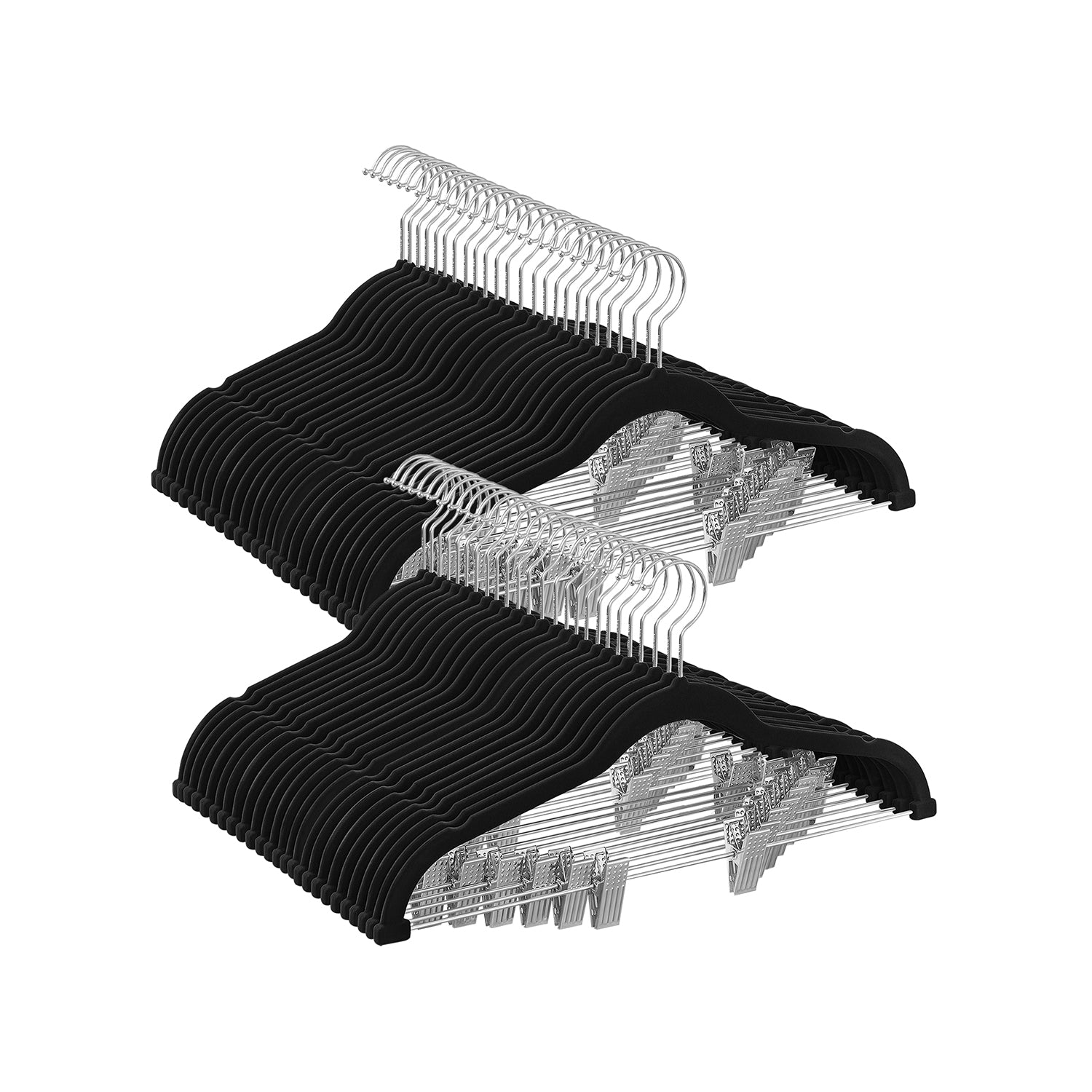 50-Pack Velvet Pants Hangers with Adjustable Clips