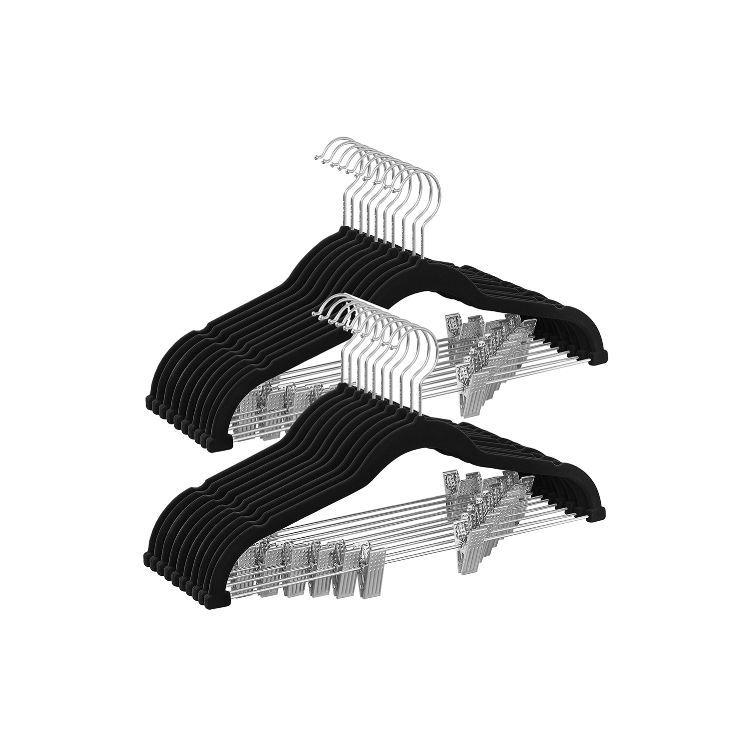 20-Pack Velvet Pants Hangers with Adjustable Clips - HWLEXTRA 