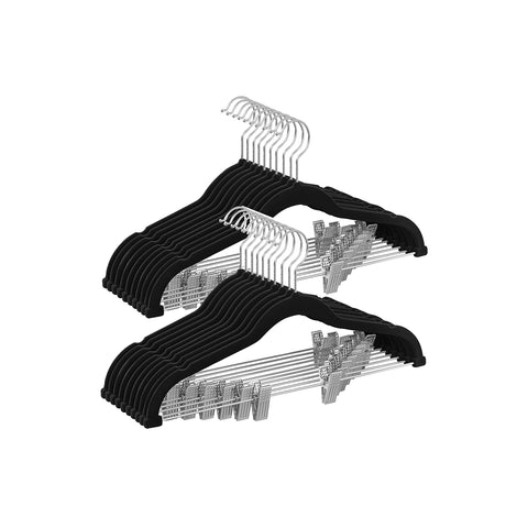 20-Pack Velvet Pants Hangers with Adjustable Clips
