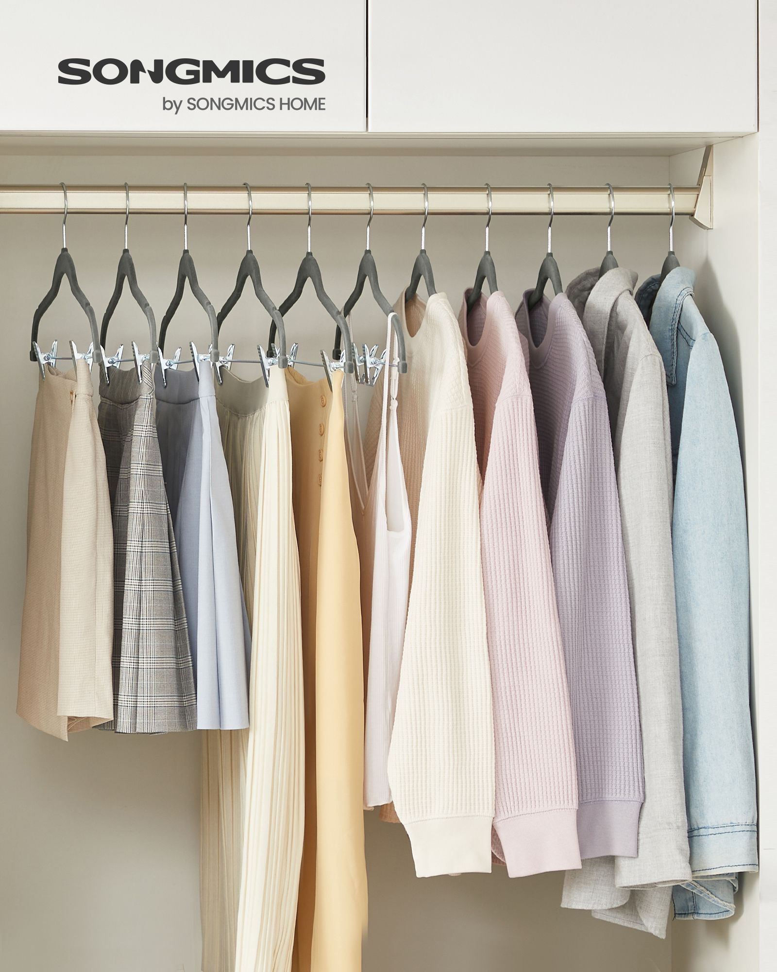 20-Pack Velvet Pants Hangers with Adjustable Clips - HWLEXTRA 