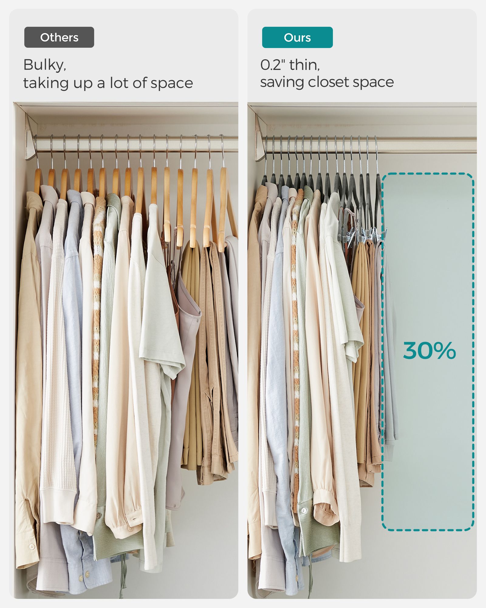 20-Pack Velvet Pants Hangers with Adjustable Clips - HWLEXTRA 