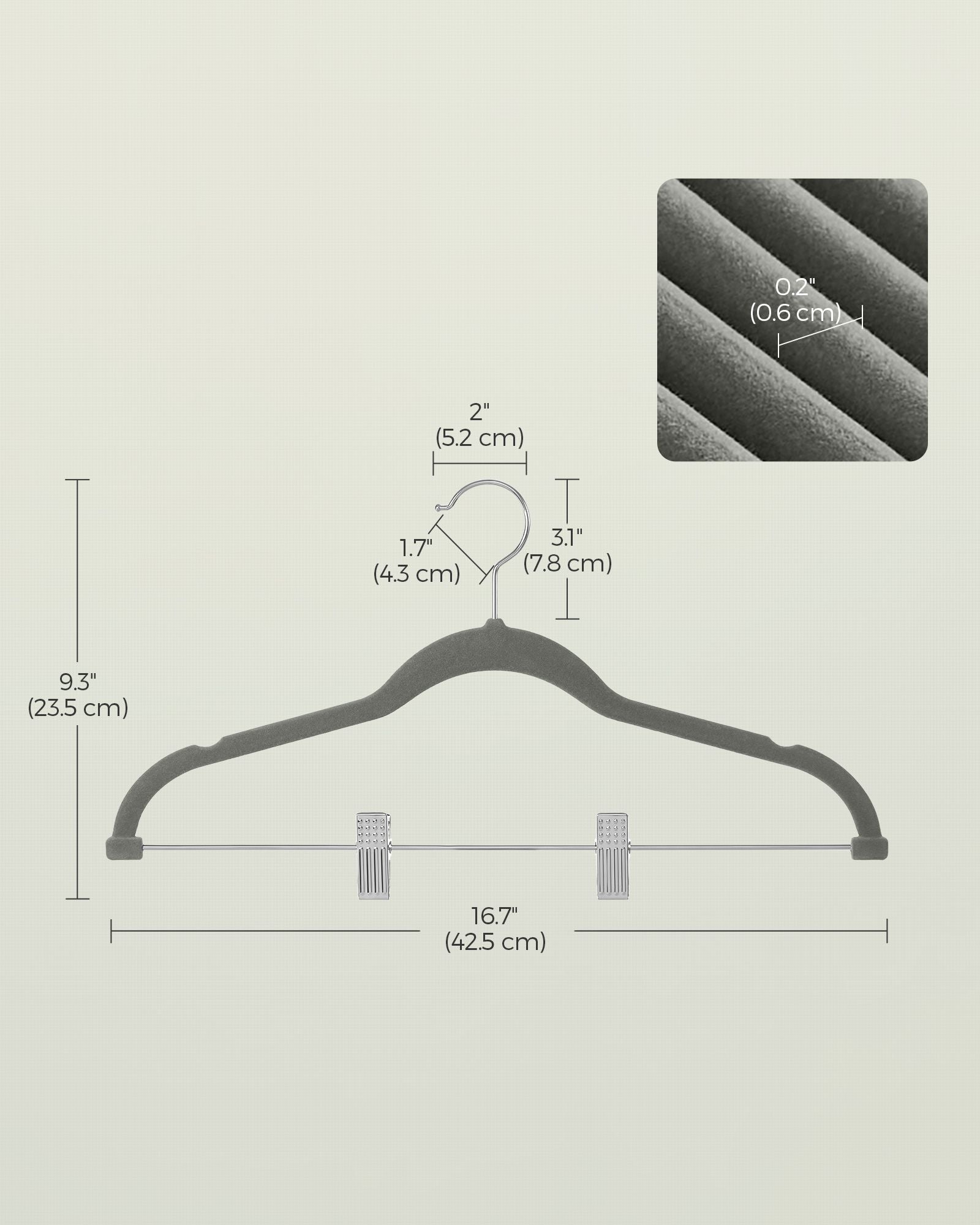20-Pack Velvet Pants Hangers with Adjustable Clips - HWLEXTRA 
