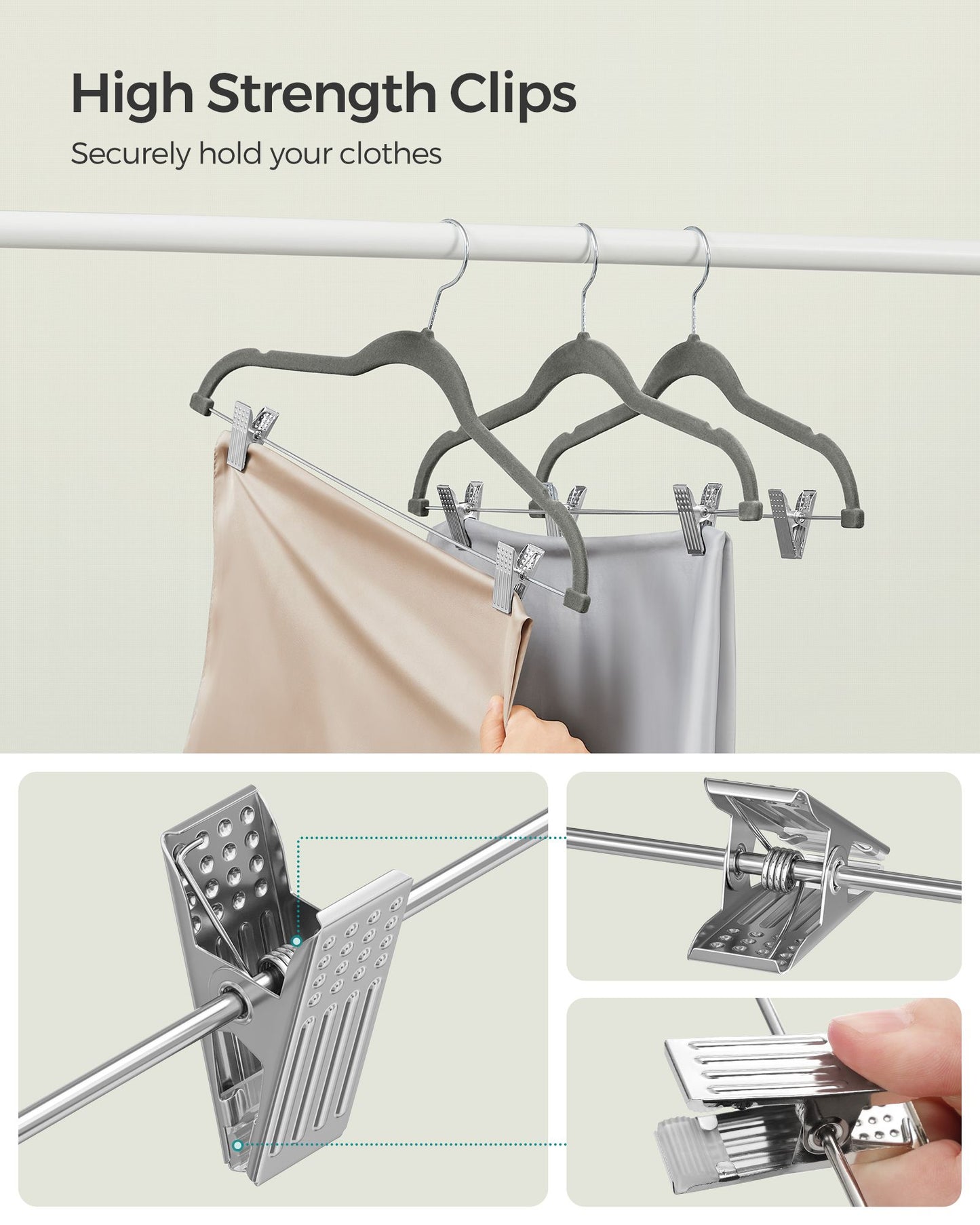 20-Pack Velvet Pants Hangers with Adjustable Clips - HWLEXTRA 