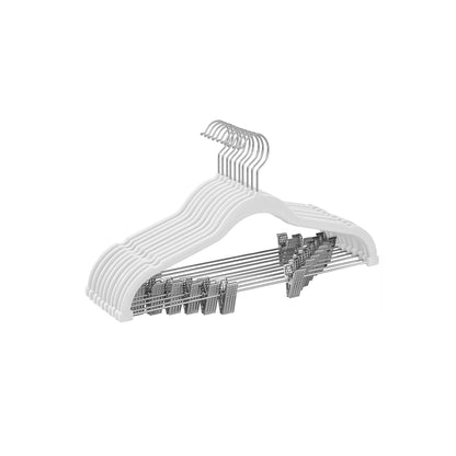 20-Pack Velvet Pants Hangers with Adjustable Clips - HWLEXTRA 