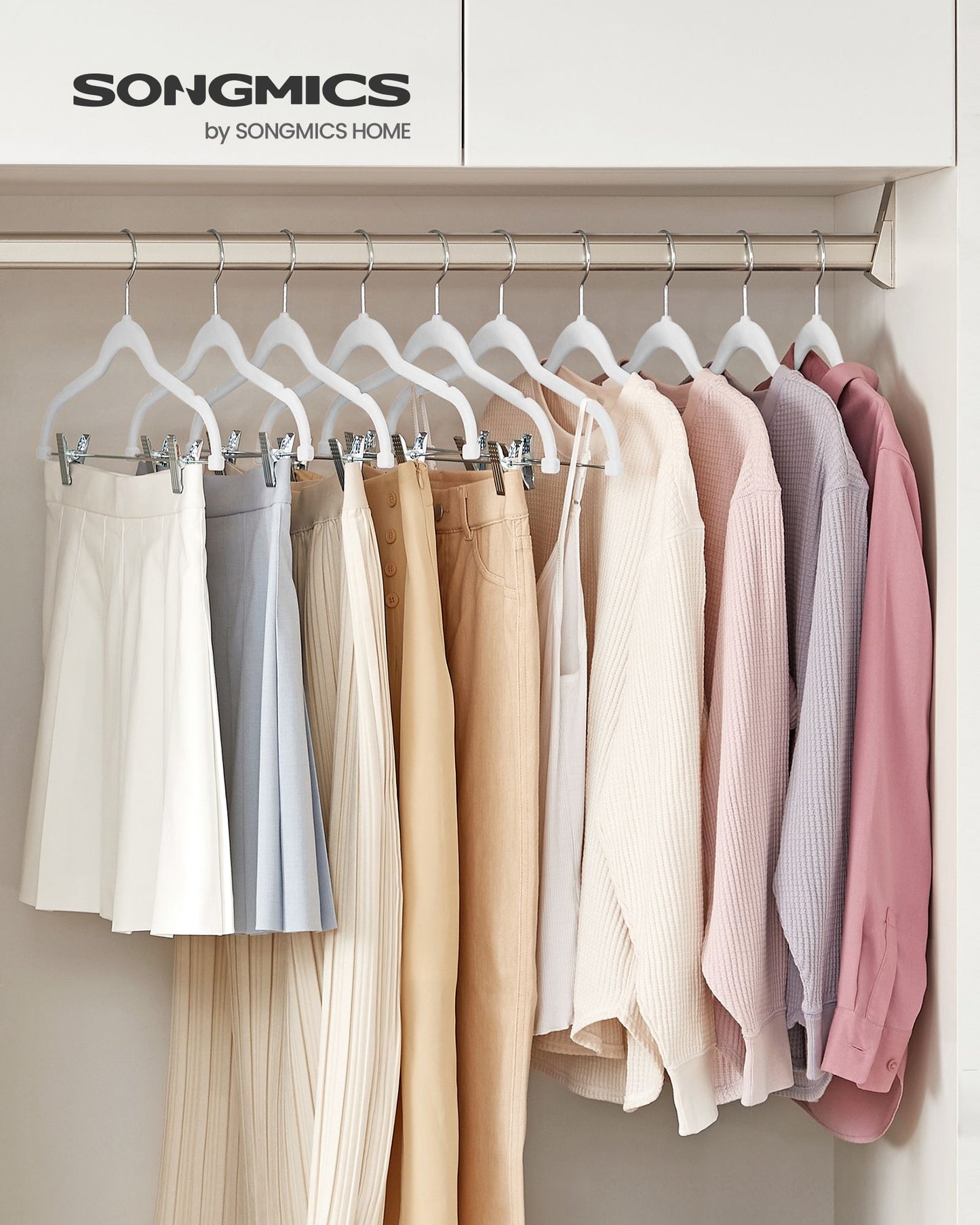 20-Pack Velvet Pants Hangers with Adjustable Clips - HWLEXTRA 