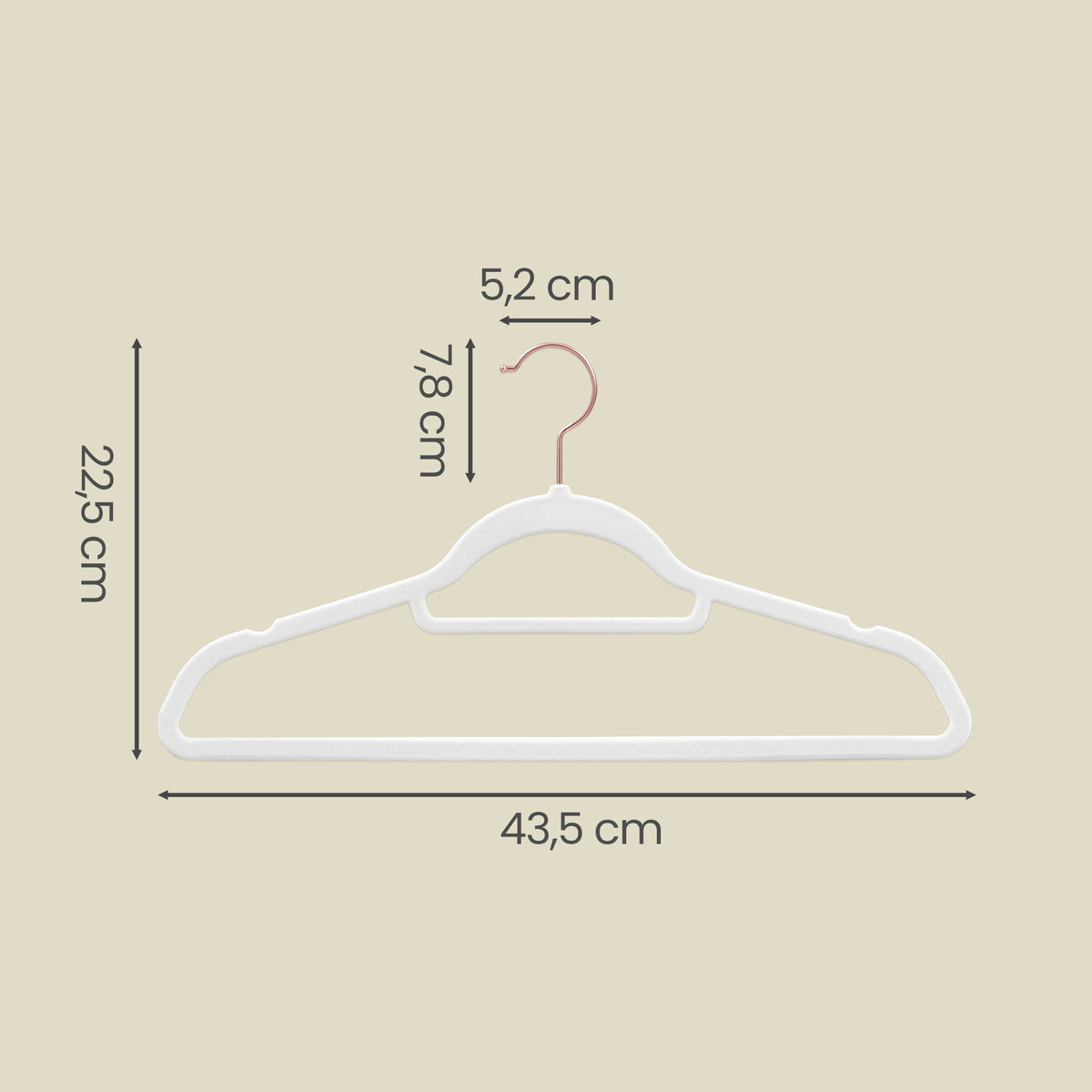 Velvet Hangers, Set of 50 Clothes Hanger with Rose Gold Swivel Hook, Non-Slip
