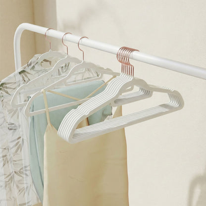 Velvet Hangers, Set of 50 Clothes Hanger with Rose Gold Swivel Hook, Non-Slip