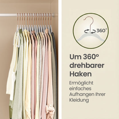Velvet Hangers, Set of 50 Clothes Hanger with Rose Gold Swivel Hook, Non-Slip