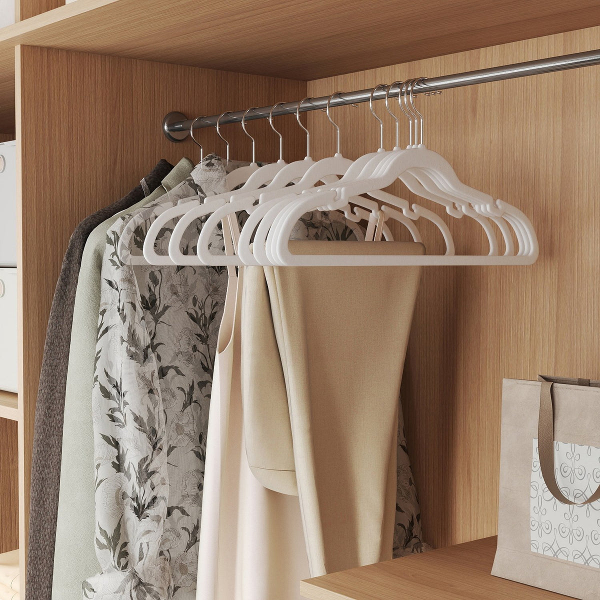 Velvet Hangers 50 Pack, Non-Slip Clothes Hangers, Suit Hangers with Shoulder Notches