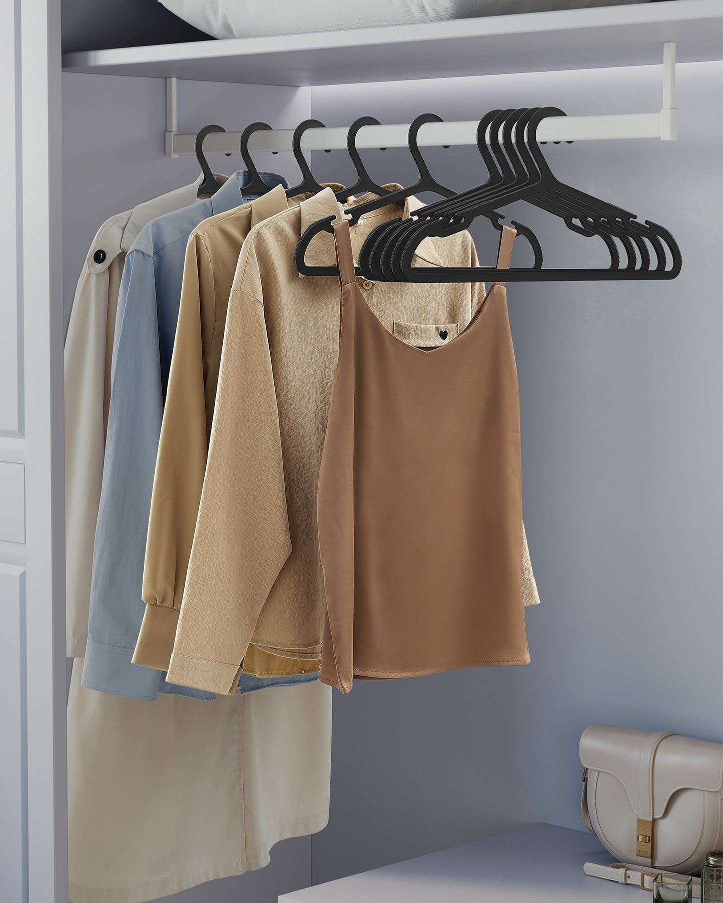 Plastic Hangers with Wide Shoulder Notches Pack of 50