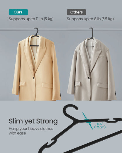 Plastic Hangers with Wide Shoulder Notches Pack of 50