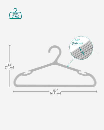 Plastic Hangers with Wide Shoulder Notches Pack of 50