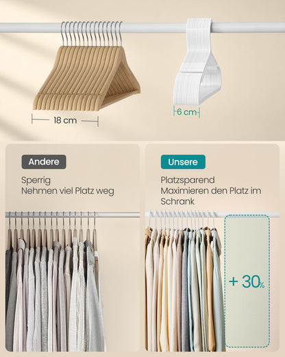 Cloud White Plastic Clothes Hangers — Pack of 50