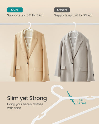 Plastic Hangers with Wide Shoulder Notches Pack of 50