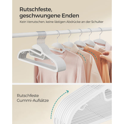 Set of 20 Plastic Hangers White