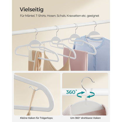 Set of 20 Plastic Hangers White