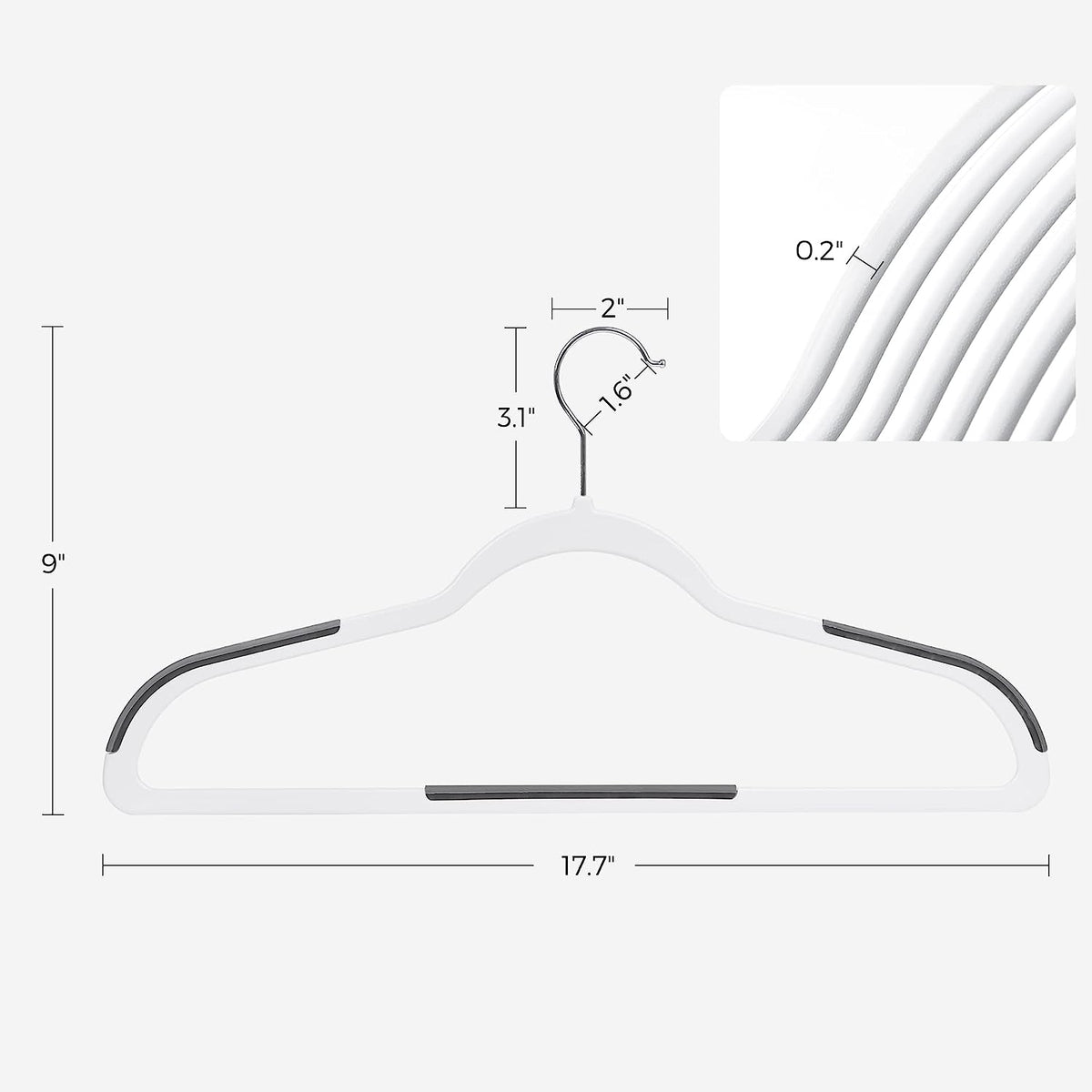 Pack of 50 Plastic Coat Hangers - HWLEXTRA 