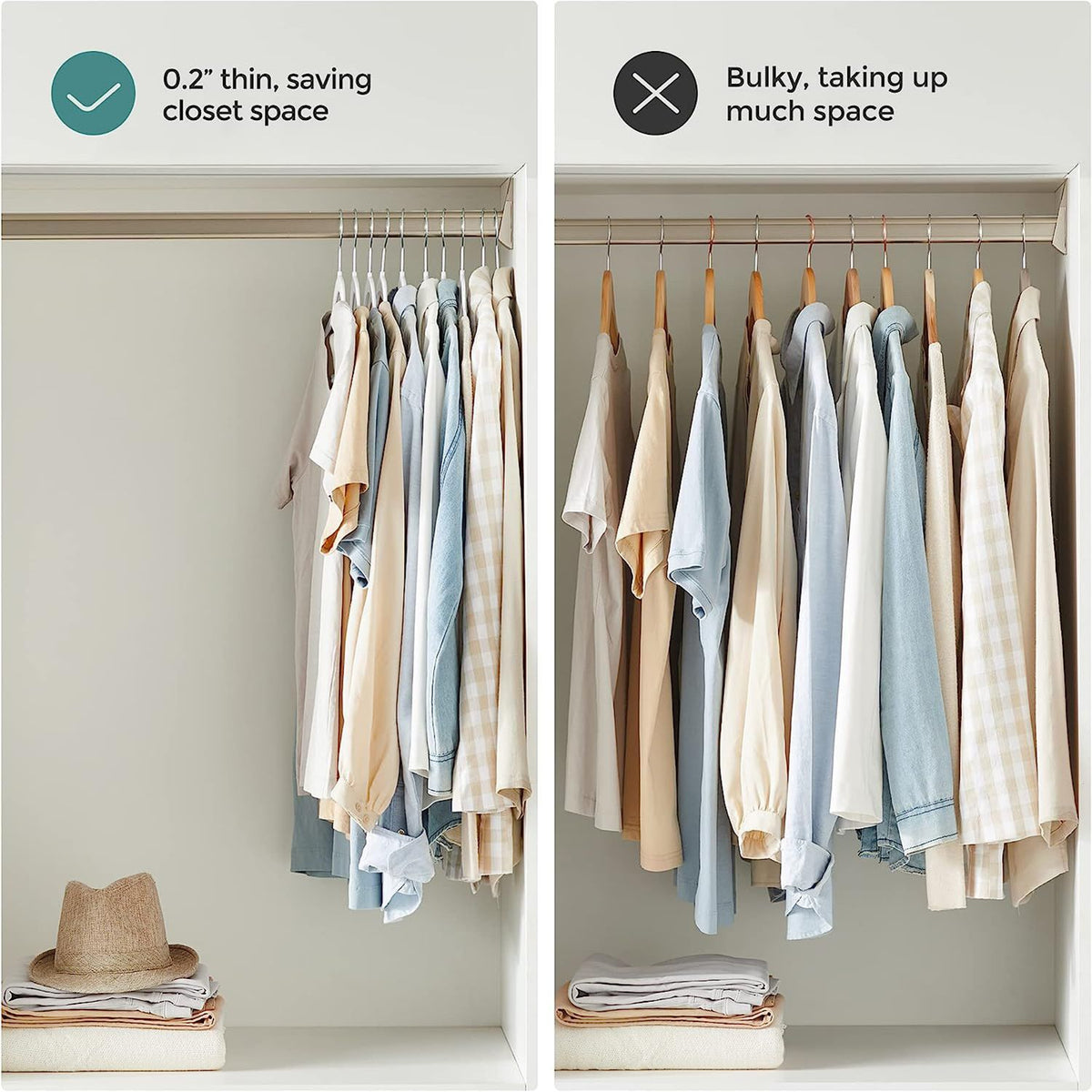 Pack of 50 Plastic Coat Hangers - HWLEXTRA 