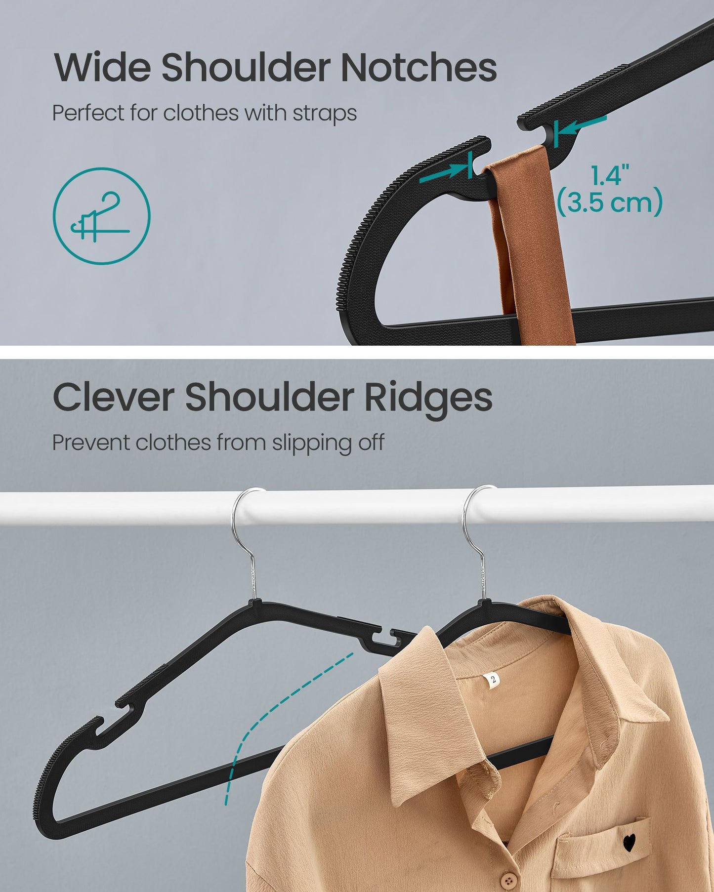 Heavy-Duty Plastic Clothes Hangers 50 Pack