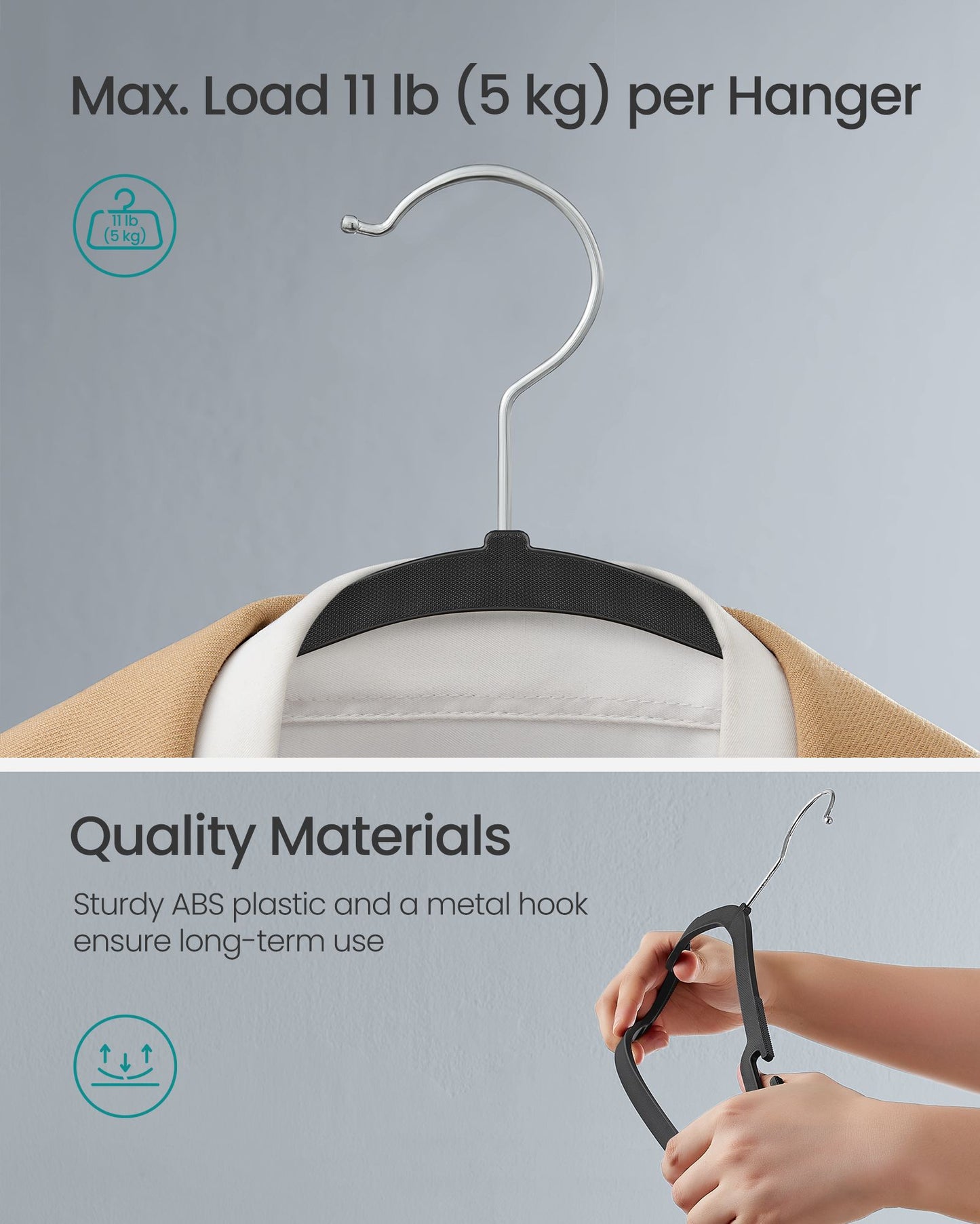 Heavy-Duty Plastic Clothes Hangers 50 Pack