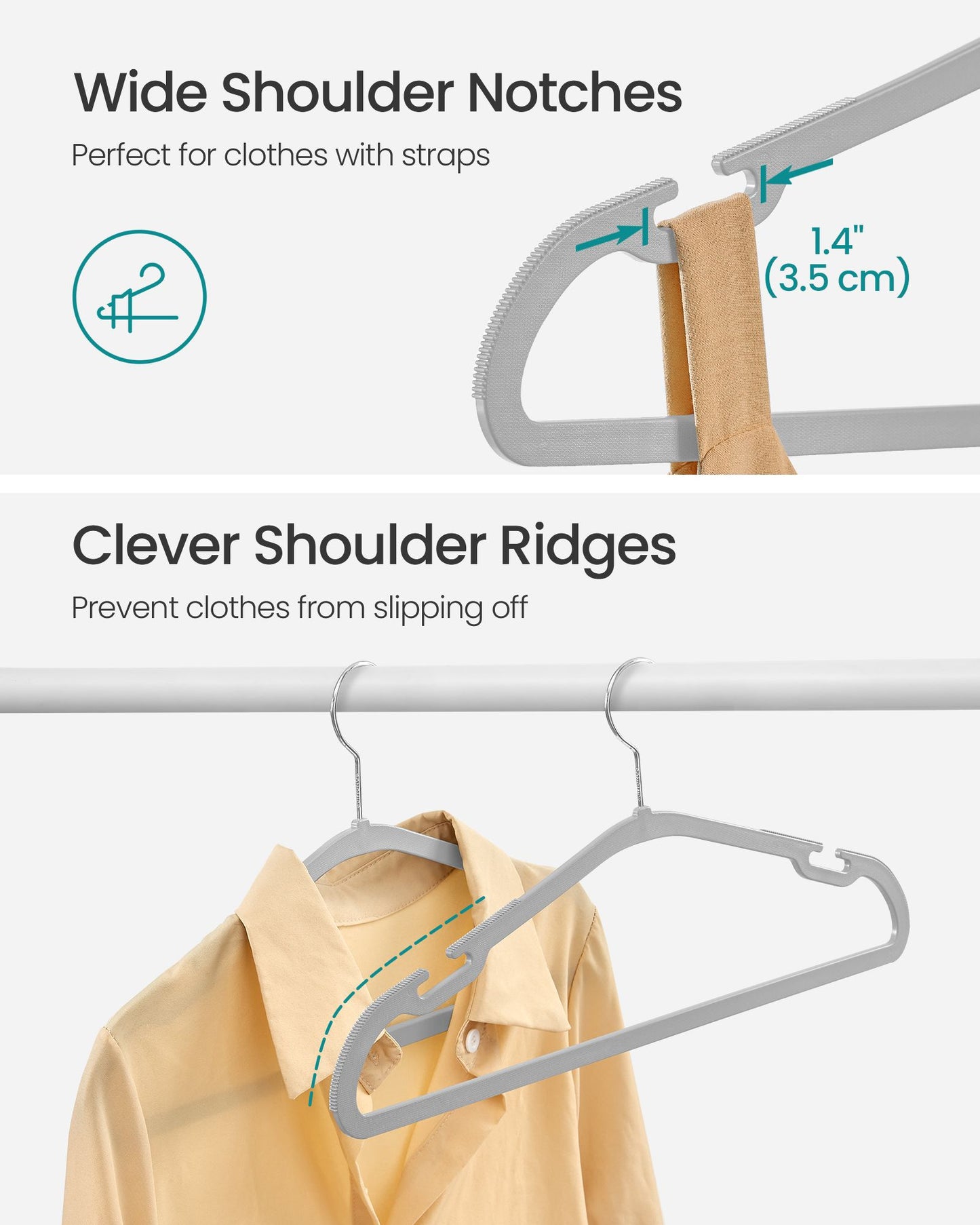 Heavy-Duty Plastic Clothes Hangers 50 Pack