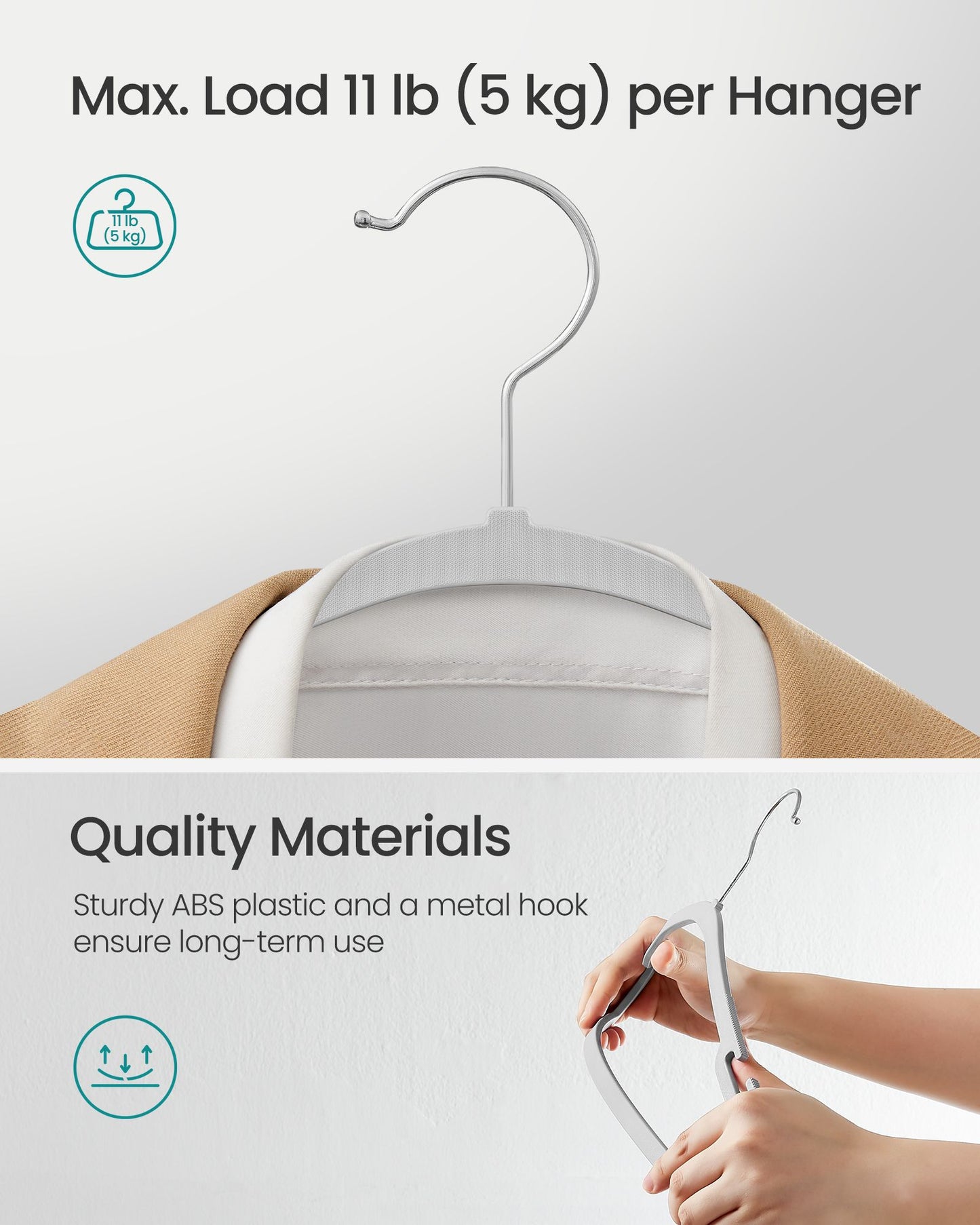 Heavy-Duty Plastic Clothes Hangers 50 Pack