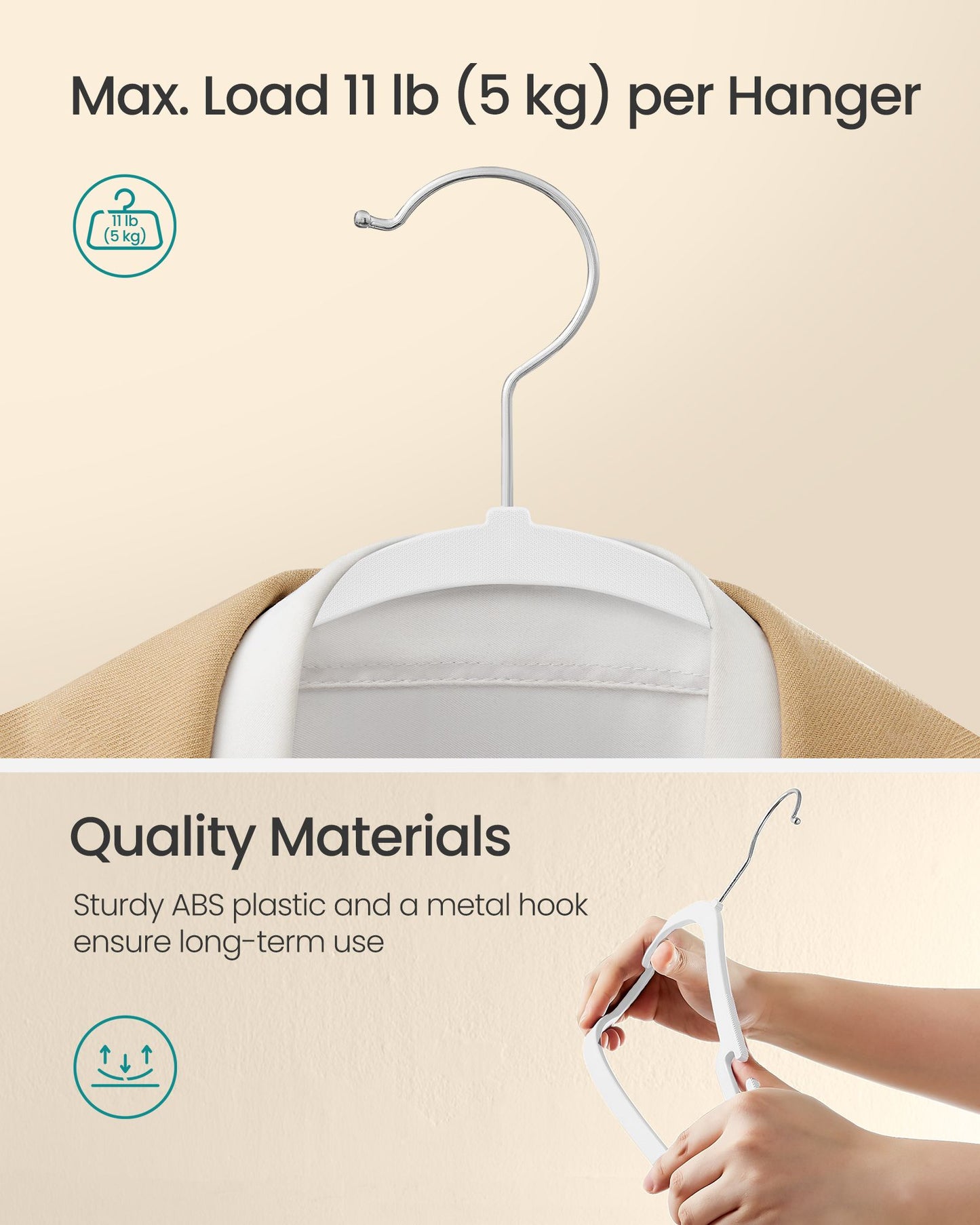 Heavy-Duty Plastic Clothes Hangers 50 Pack